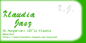 klaudia jasz business card